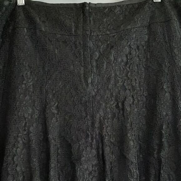 MXM / Floral Lace Balloon Hem Knee Length Skirt Black Sz 16 - Picture 8 of 12